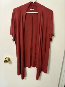Maurice's women's 2X rust colored short sleeve open front cardigan - Picture 1 of 10