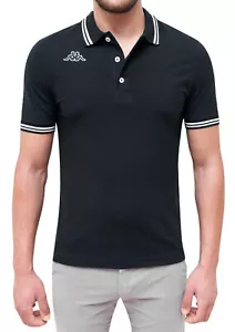 POLO UOMO KAPPA NERO MANICHE CORTE T-SHIRT MAGLIA COTONE PIQUET - Bild 1 von 3