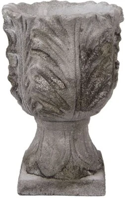 Clayre & Eef 6TE0566 Blumentopf Stein Grau Antik Ø 16x24 cm - Bild 1 von 3