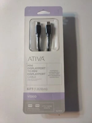 Ativa Mini Displayport to Mini Displayport Cable 6 ft. Video NEW - Image 1 of 2