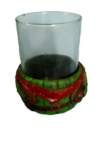 Bicchiere vanità bagno cactus botte verde ceramica nuovo - Foto 1 di 3