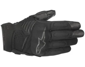 Alpinestars Faster Leather Motorcycle Gloves Black/Black - Picture 1 of 2