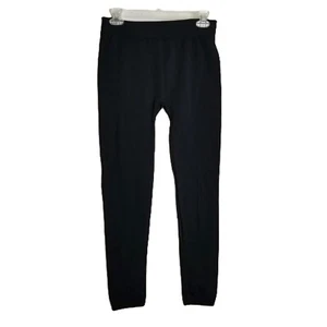 Maze Collection Black Fleece-Lined High-Waisted Leggings Sz 1X2X Minimalist NEW - Picture 1 of 7