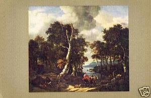 Forest-Landscape-Jacob Ruysdael 1920 Louvre Museum Art - Picture 1 of 1