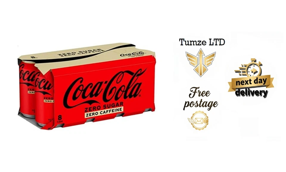 Coca-Cola Zero Sugar Zero Caffeine 8 x 330 ml - Image 1 of 1