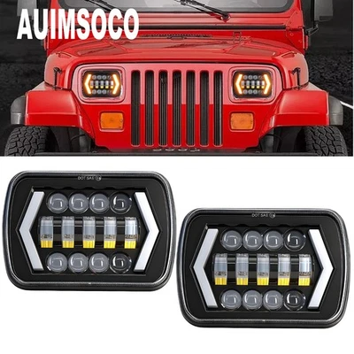 Faro LED 2 piezas 5X7 7x6" doble color para Chevy Express 1500 2500 3500 1996-2018 Foto 1 de 4