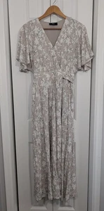 Maxi vestido para mujer Able talla pequeña beige blanco - Imagen 1 de 7