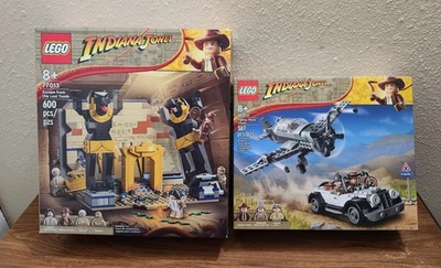 LEGO Indiana Jones Lote: (77012 y 77013) Escape from Tomb & Fighter Plane Chase Foto 1 de 4