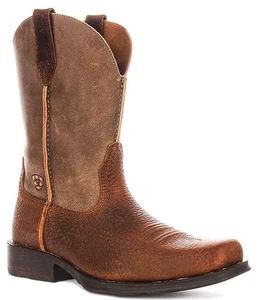 Ariat Rambler A-Square Toe Western Mens Boot In Brown UK 7 - 12 - Picture 1 of 6