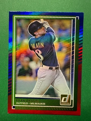 2025 Donruss Ryan Braun vermelho e azul #59 cervejeiros - Imagem 1 de 2