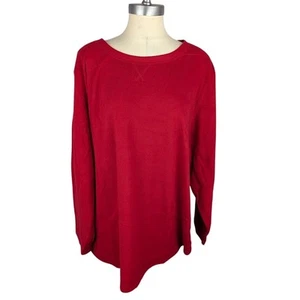Karen Scott Plus Size Scoop-Neck Fleece Top Red Amore Size 3X - Picture 1 of 4