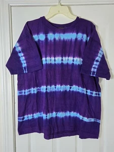 Vintage 90’s Single Stitch Surf Odyssey Tie Dye All Over Print Mens Shirt XL - Picture 1 of 6