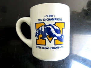 VTG 1980 Michigan Wolverines B1G 10 Champions Coffee Cup-Bo First Rose Bowl Win - Picture 1 of 4