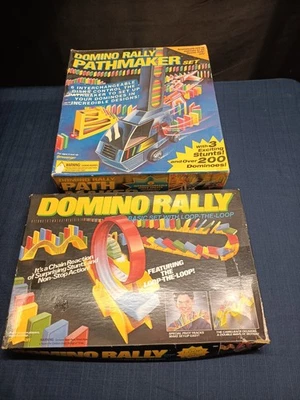 LOT Domino Rally  Path Maker Set 1994 Pressman sealed pieces Open Box Complete - Image 1 of 4
