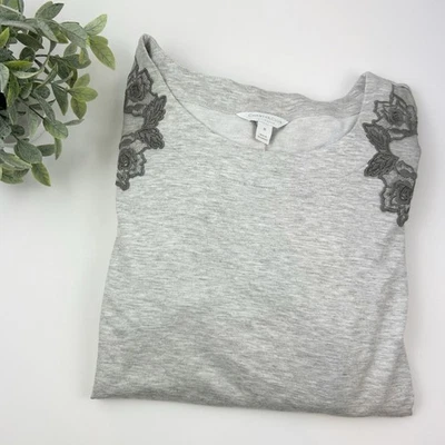 Charter Club Women's Floral Embroidered Pajama Set Grey Size Medium - Image 1 of 4