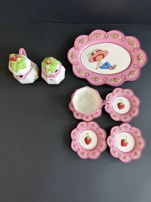 Strawberry Shortcake 10Pcs Porcelain Cups Saucers Plate & Creamer - Image 1 of 4