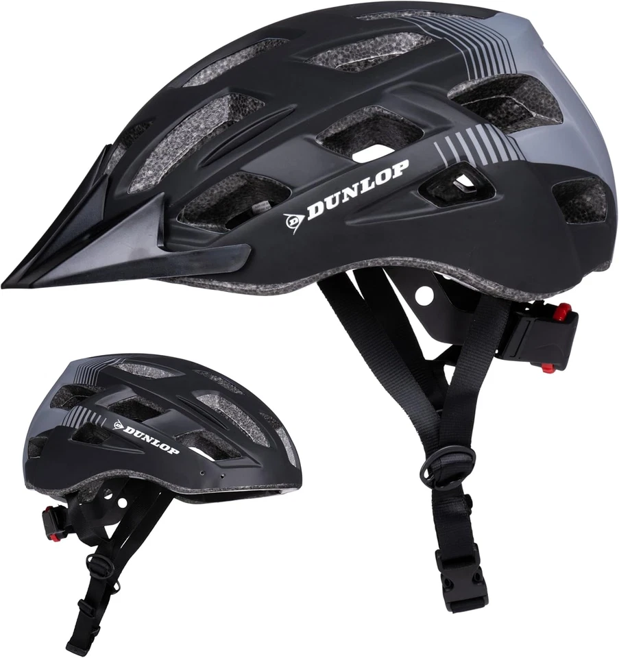 Dunlop Casco Da Bicicletta Con Luce - Casco Da Bicicletta per Uomo E Donna - Reg
