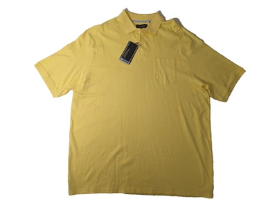 Liquidación-Talla 4XB Polo Grande Roundtree & Yorke Manga Corta Algodón Amarillo Foto 1 de 4