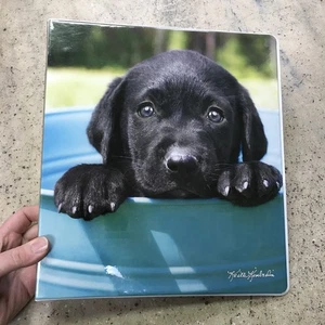 Keith Kimberlin 3 Ring 1” Notebook Binder Black Labrador Puppies Class Act Y2K - Picture 1 of 20