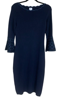 Женские Dressbarn синий длинный Bell рукав миди свитер платье размер XS праздник - Изображение 1 из 4