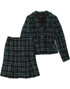 LUISA SPAGNOLI Womens 3 Button 2 Piece Skirt Set IT 42 Medium W28 Black BU01 - Picture 1 of 6