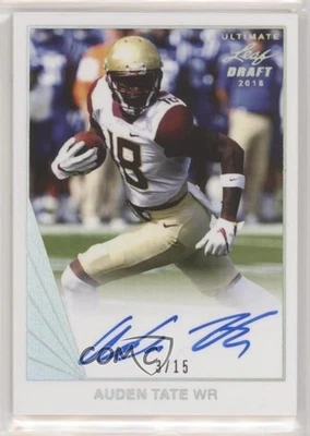2018 Leaf Ultimate Draft 90 Silver Spectrum /15 Auden Tate Rookie Auto RC - Image 1 of 2