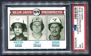 1979 BLUE JAYS ROOKIE PROSPECTS PSA 7 NR MINT#714 TOPPS CRUZ/KELLY/WHITT - Picture 1 of 3