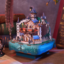 Tonecheer® TQ064 Magical Castle 3D Holz Puzzle rotierende Spieluhr Musikbox