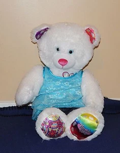 Build a Bear TWINKLE TOES Light Up White Bear w/ Peace Heart Blue Top & Jeans - Picture 1 of 1