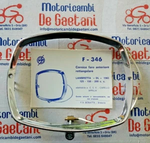 GHIERA FARO ANTERIORE LAMBRETTA DL 1969 RETTANGOLARE BOSATTA F-346 - Imagen 1 de 2