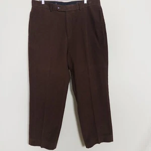 J Peterman Duca Visconti Pant Men 36x30 Brown Moleskin Italian Fabric Suspender - Picture 1 of 12