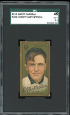 1911 T205 Christy Mathewson Gold Border Sweet Caporal Card - Certified SGC 3.5