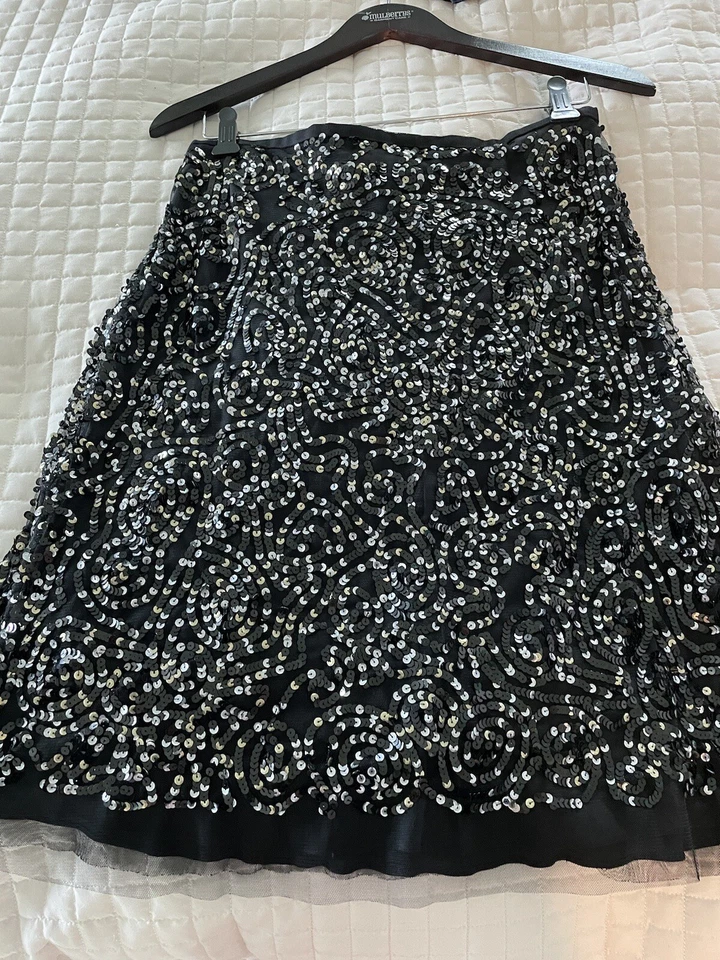 Falda de lentejuelas BCBG MaxAzria línea A Foto 1 de 4