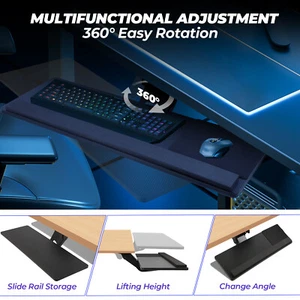 Bandeja de teclado ergonómica de gran tamaño, soporte para teclado con alfombrilla de ratón y reposamuñecas - Imagen 1 de 6