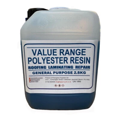 2.5kg GP Polyester Fibreglass Resin + Catalyst Value Range. Roofing Boat Repair.