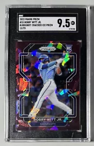 Bobby Witt Jr Rookie 2022 Prizm /25 Purple Cracked Ice SGC 9,5 RC Rare SSP Mint - Photo 1 sur 3