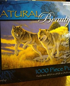 1000 Pieces Puzzle - Natural Beauty - Two Wolves - Size 28 3/4" x 19 1/8" #1011j - Picture 1 of 8