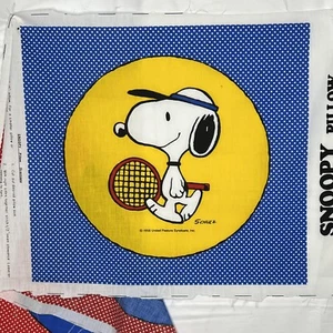 17,5" x 45", Snoopy con patines y raqueta de tenis, panel de almohada - Imagen 1 de 3