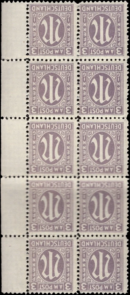 SAVOYSTAMPS - Germany-Allied Issued Occupational Post WWll-3 P-Strip of 10-MINT - Image 1 of 1