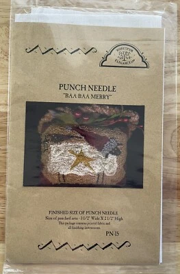Baa Baa Merry Homespun Elegance Ltd Punch Needle Printed Fabric & Instructions - Image 1 of 3