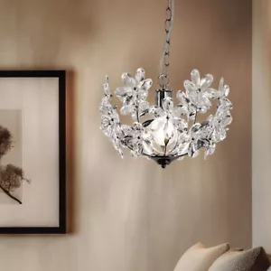 Luce a Sospensione Luce Sferica Lampada Pendente Foglie Ottica Cromo 1x E27 - Foto 1 di 12