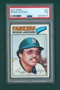 1977 Topps Baseball Card - #10 Reggie Jackson, PSA 7 NM - Picture 1 of 2
