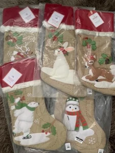 Pottery Barn Kids Woodland Stockings FAWN/PENGUIN/BEAR/BUNNY/DEER NO MONO - Picture 1 of 6