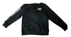 Caterpillar CAT Youth Medium 10/12 Fleece Lined Pullover Logo Hoodie Spellout - Picture 1 of 4