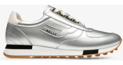 BALLY Gavina Metallic Silver Low Top Woman's Sneakers Z2098 Size 8 M - Image 1 of 4