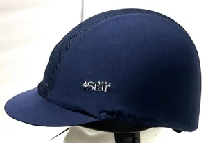 Charles Owen Navy 4 Star Jockey Helmet size 2.5 - 58cm -Sales Sample -See Notes - Picture 1 of 18