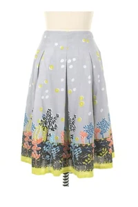 Gonna plissettata vita alta stampa bordo FROCK SHOP XS nuova con tasche modCloth nuova con etichetta - Foto 1 di 5