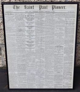 1863 The Saint Paul Pioneer American US Civil War Newspaper Framed Minnesota - Picture 1 of 13