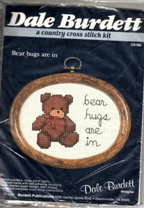 Dale Burdett - Country Cross Stitch Kit - Bear Hugs Are In -  1985 - Picture 1 of 1