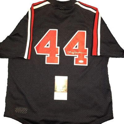 Reggie Jackson Autographed California Angels Mitchell & Ness BP Jersey JSA COA - Image 1 of 4